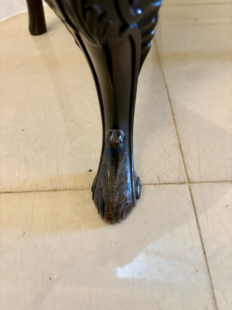 Antique Exceptional Victorian Carved Mahogany Chippendale Style Ribbon Back Desk Chair - Image 15